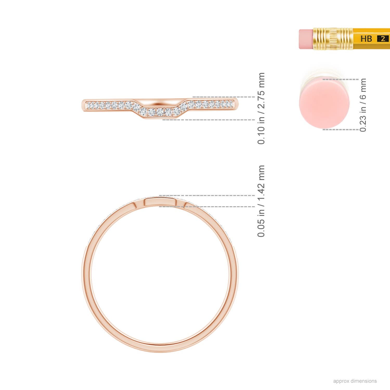 F-G, VS / 0.08 CT / 14 KT Rose Gold