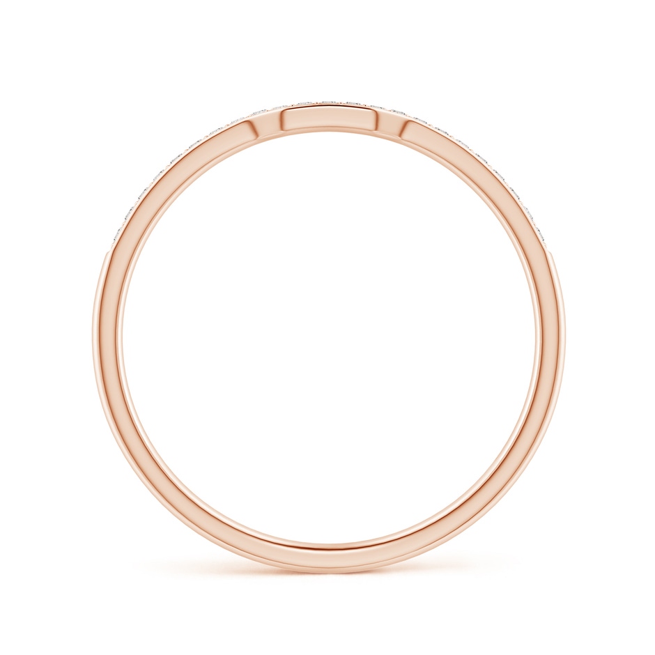 0.9mm IJI1I2 Pave-Set Diamond Square-Shaped Wedding Band in Rose Gold side 1