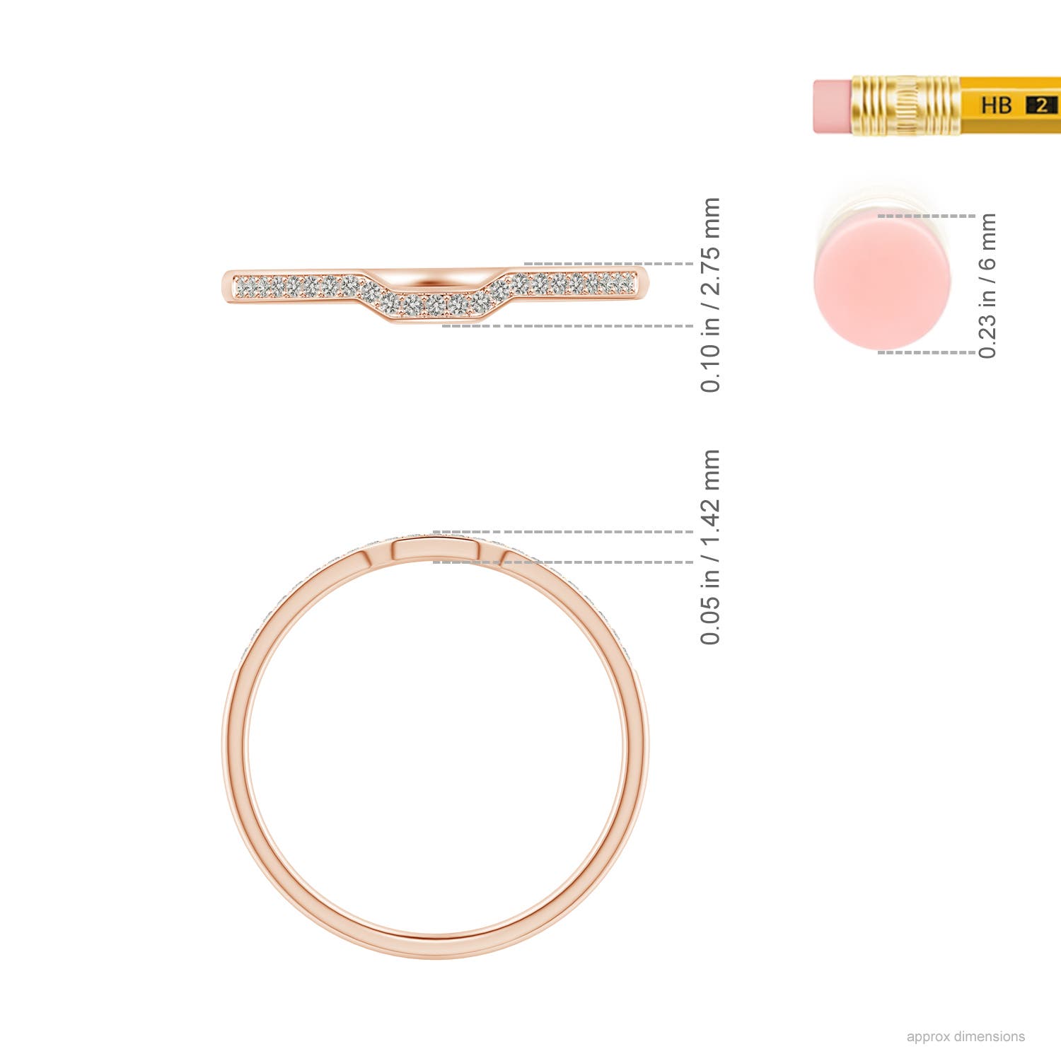 K, I3 / 0.09 CT / 14 KT Rose Gold