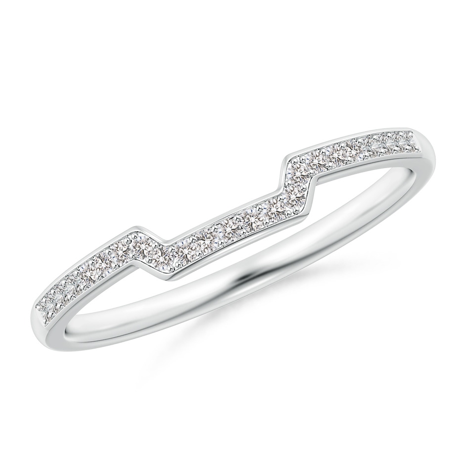 1mm IJI1I2 Pave-Set Diamond Square-Shaped Wedding Band in White Gold 
