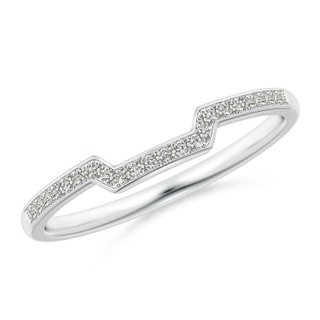 1mm KI3 Pave-Set Diamond Square-Shaped Wedding Band in White Gold