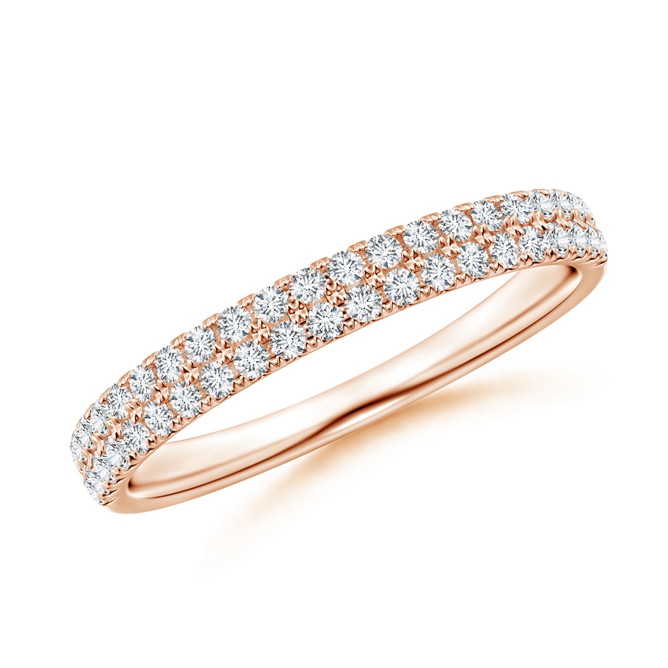 1.25mm GVS2 Half Eternity Double Row Diamond Wedding Band in 10K Rose Gold 