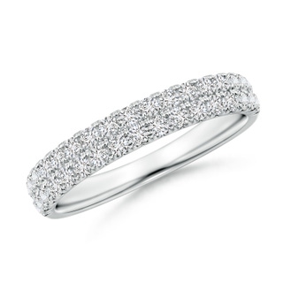 1.6mm HSI2 Half Eternity Double Row Diamond Wedding Band in White Gold