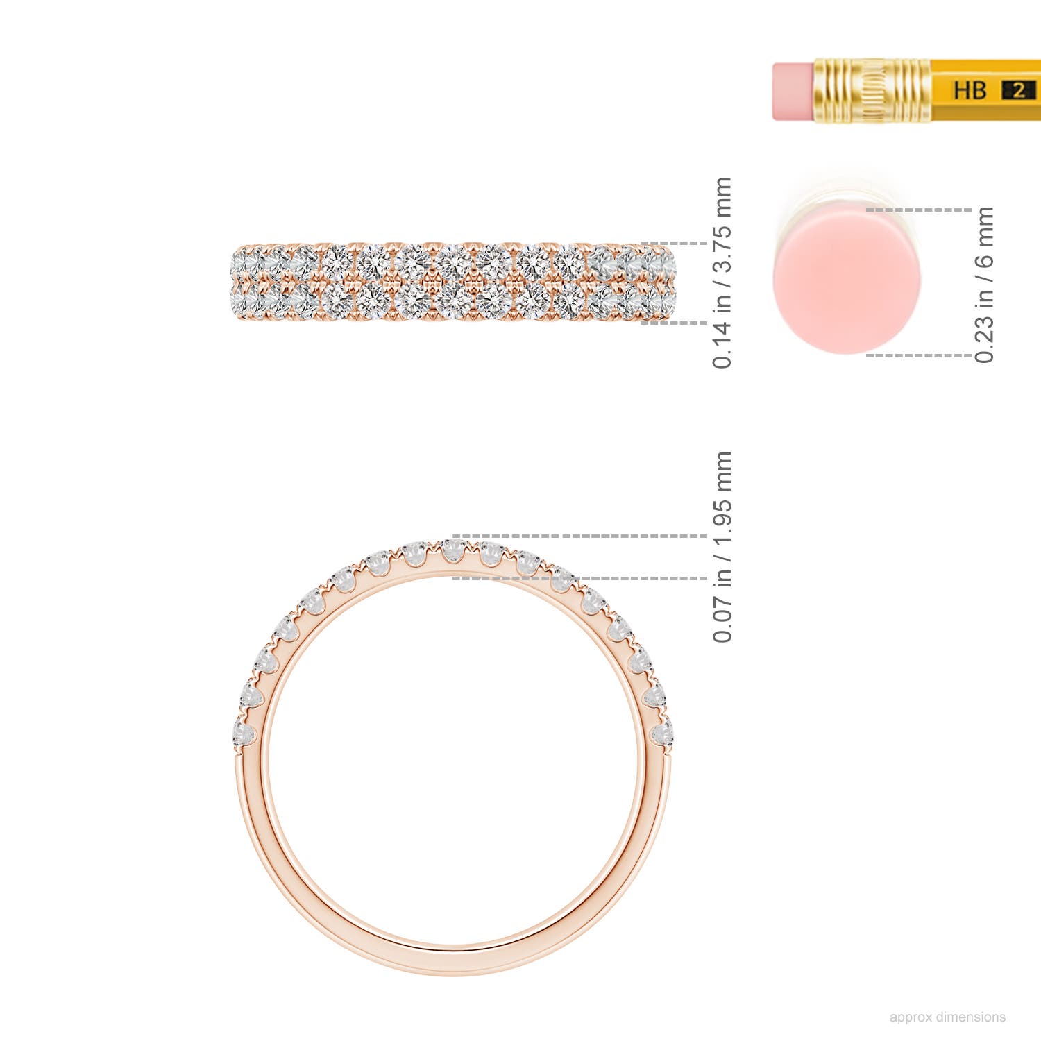 I-J, I1-I2 / 0.61 CT / 14 KT Rose Gold