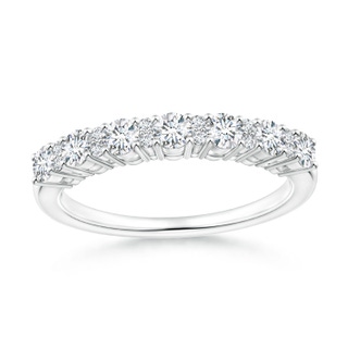 2.7mm GVS2 Round Diamond Half Eternity Band in Prong Setting in White Gold