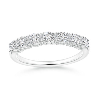 2.7mm HSI2 Round Diamond Half Eternity Band in Prong Setting in White Gold