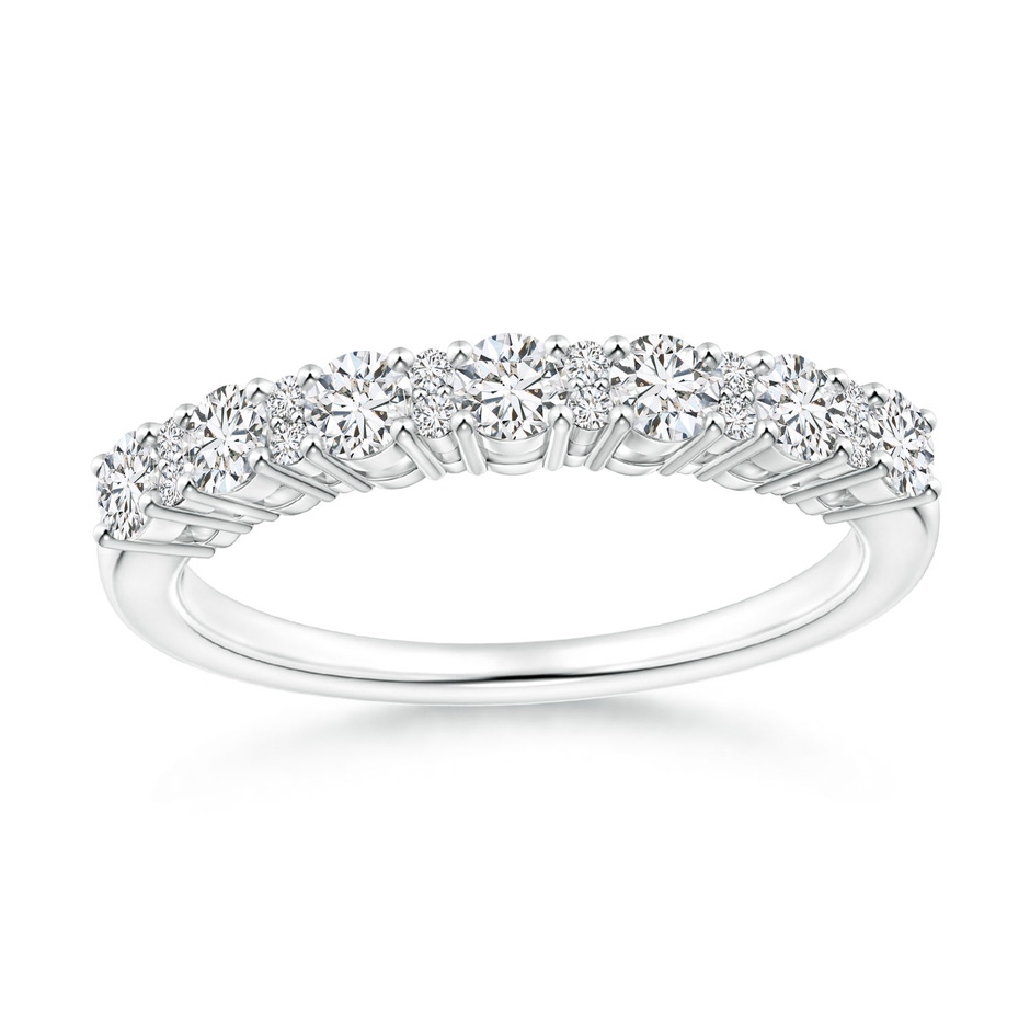 2.7mm HSI2 Round Diamond Half Eternity Band in Prong Setting in White Gold 