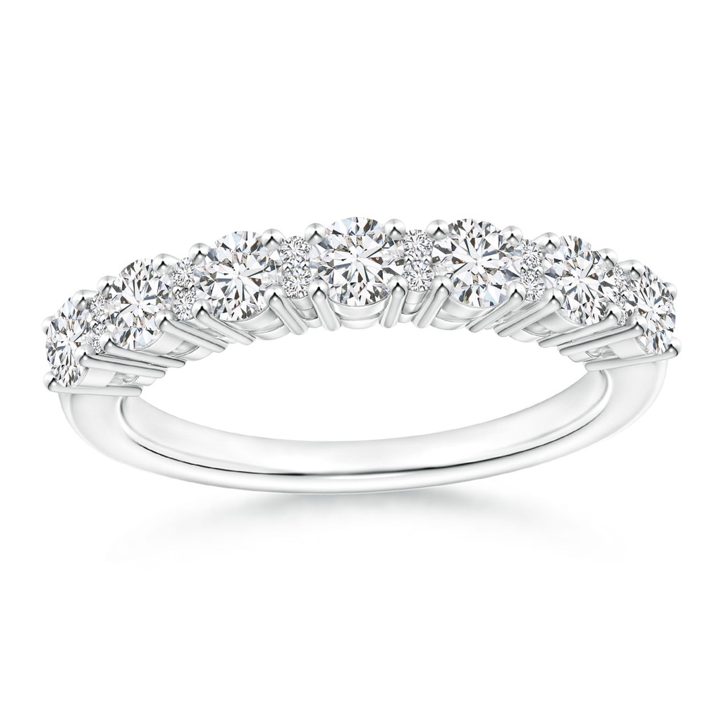 3.2mm HSI2 Round Diamond Half Eternity Band in Prong Setting in P950 Platinum