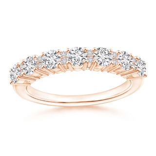 3.2mm HSI2 Round Diamond Half Eternity Band in Prong Setting in Rose Gold