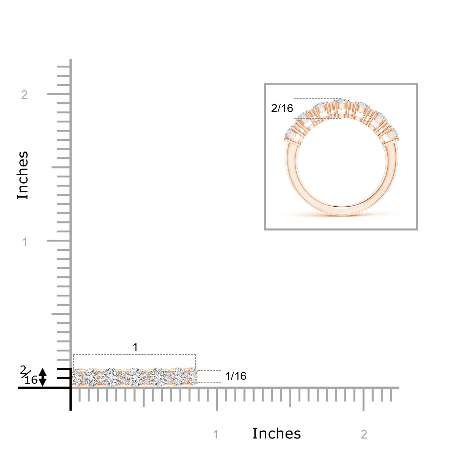 H, SI2 / 0.95 CT / 14 KT Rose Gold