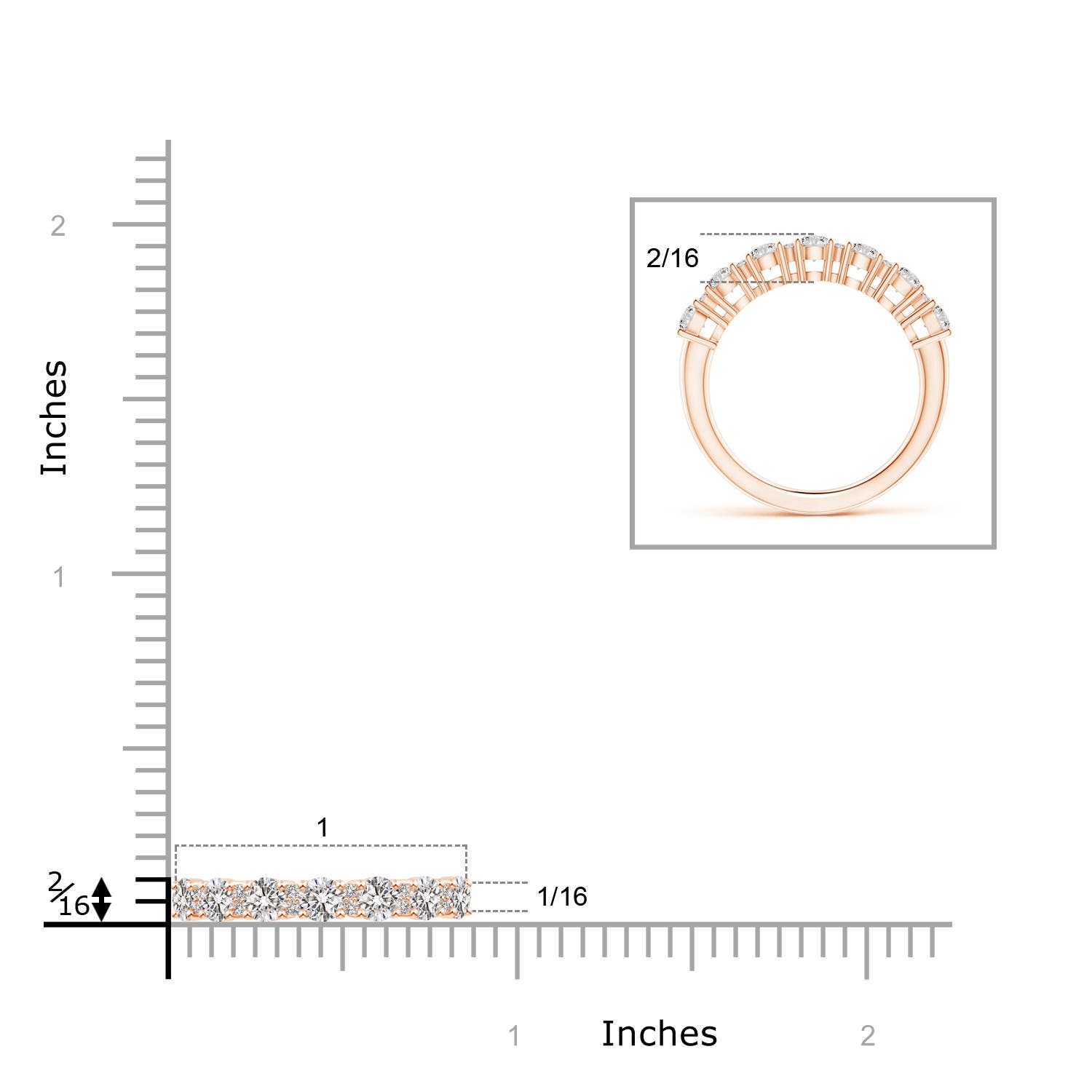 I-J, I1-I2 / 0.95 CT / 14 KT Rose Gold