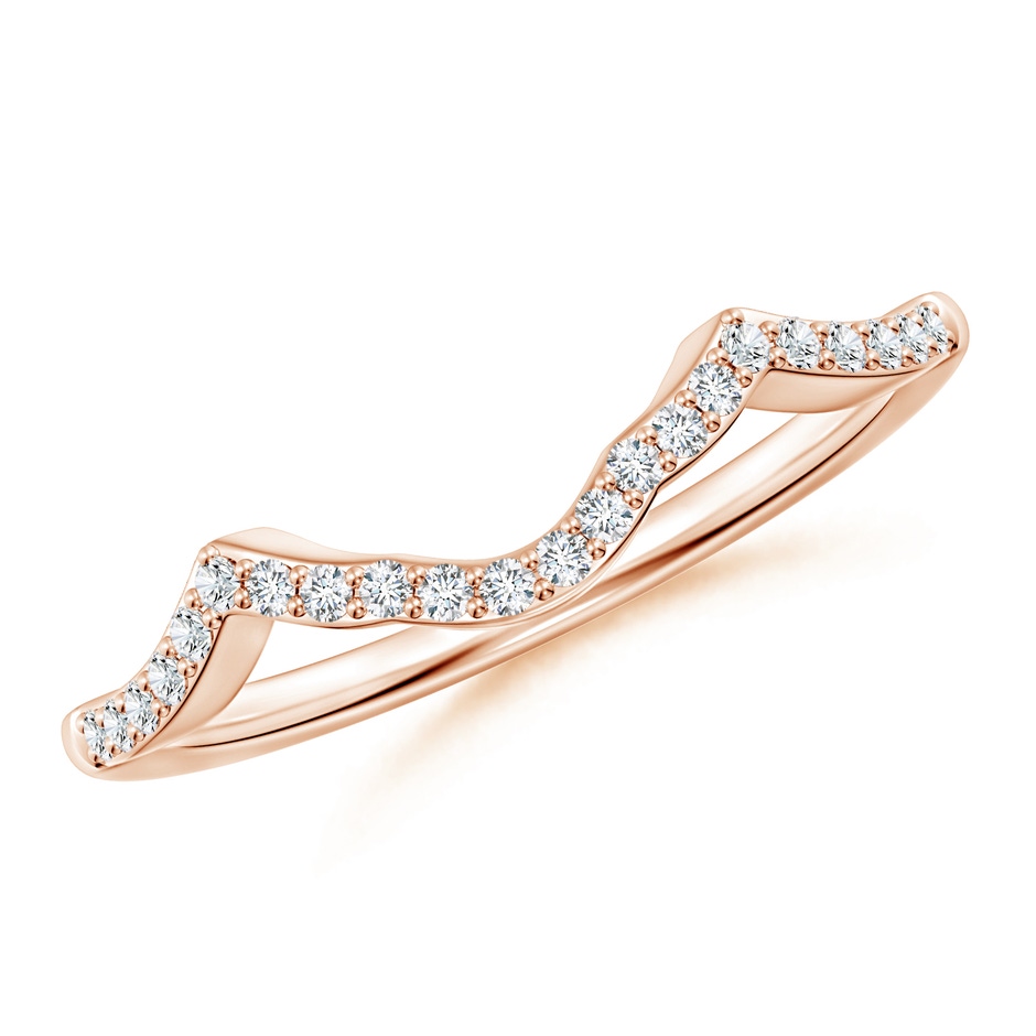 1.1mm GHVS Diamond Half Eternity Curved Wedding Band in Rose Gold 