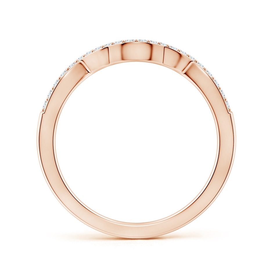 1.1mm GHVS Diamond Half Eternity Curved Wedding Band in Rose Gold side-1