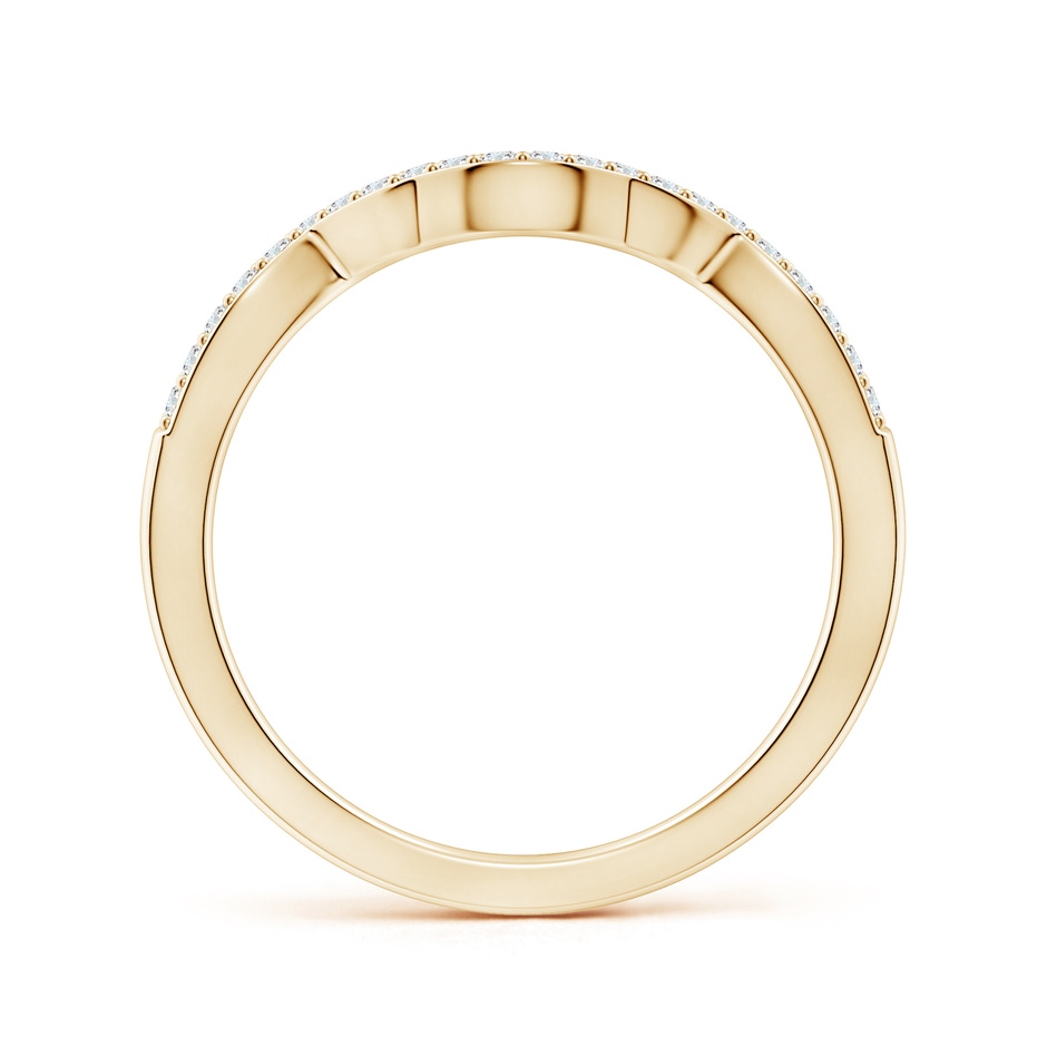 1.1mm GHVS Diamond Half Eternity Curved Wedding Band in Yellow Gold side-1