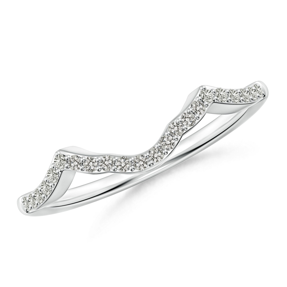 1.1mm JI2 Diamond Half Eternity Curved Wedding Band in White Gold 