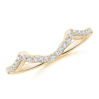 1.2mm GHVS Diamond Half Eternity Curved Wedding Band in Yellow Gold