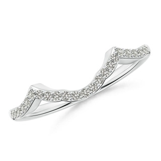 1.2mm JI2 Diamond Half Eternity Curved Wedding Band in White Gold