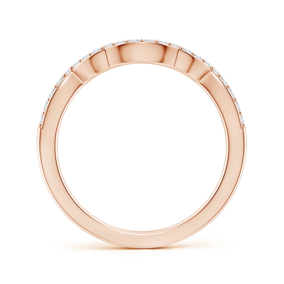 1.3mm GHVS Diamond Half Eternity Curved Wedding Band in Rose Gold side-1