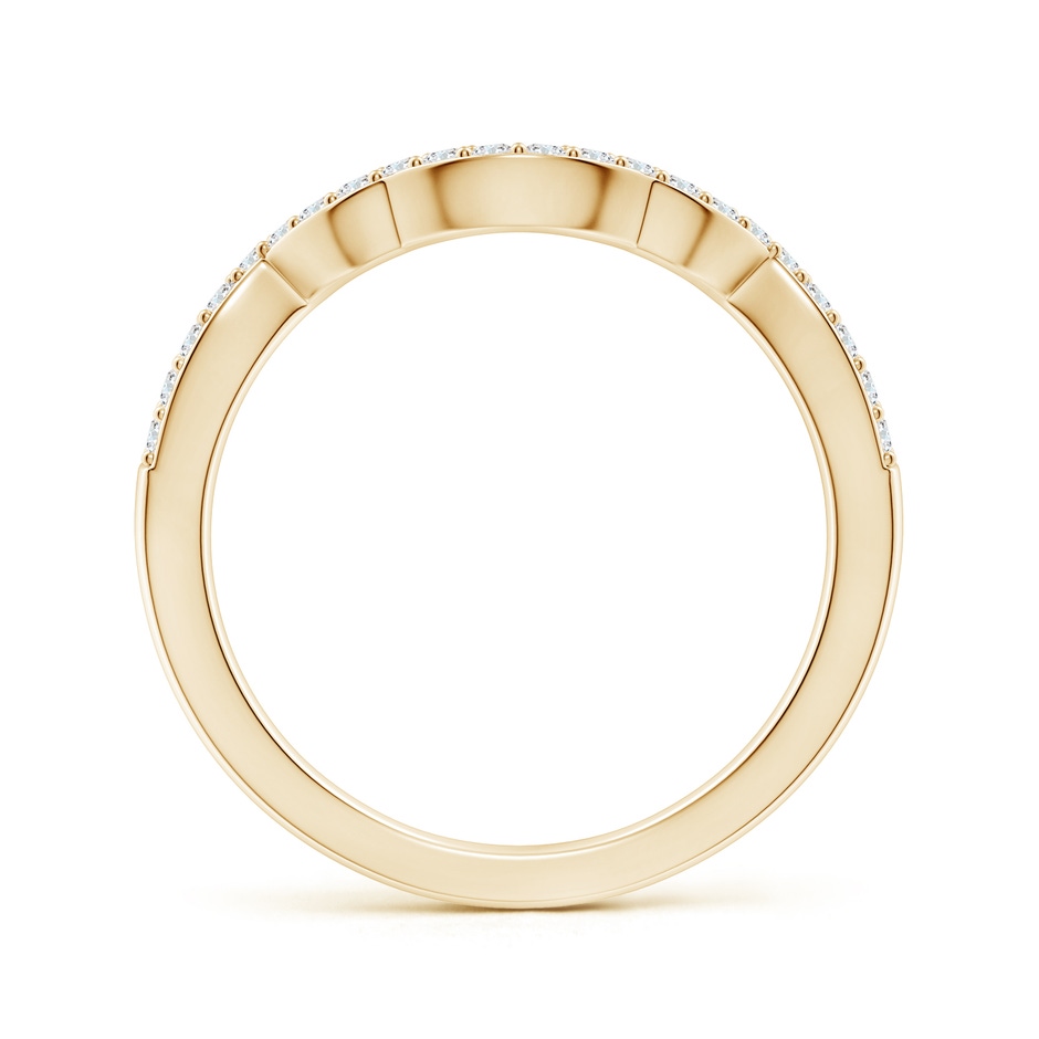 1.3mm GHVS Diamond Half Eternity Curved Wedding Band in Yellow Gold side-1