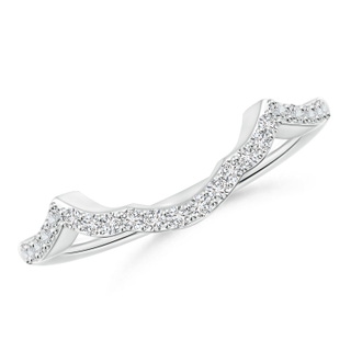 1.3mm HSI2 Diamond Half Eternity Curved Wedding Band in White Gold