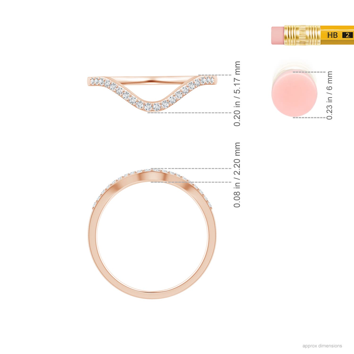 G, VS2 / 0.12 CT / 14 KT Rose Gold