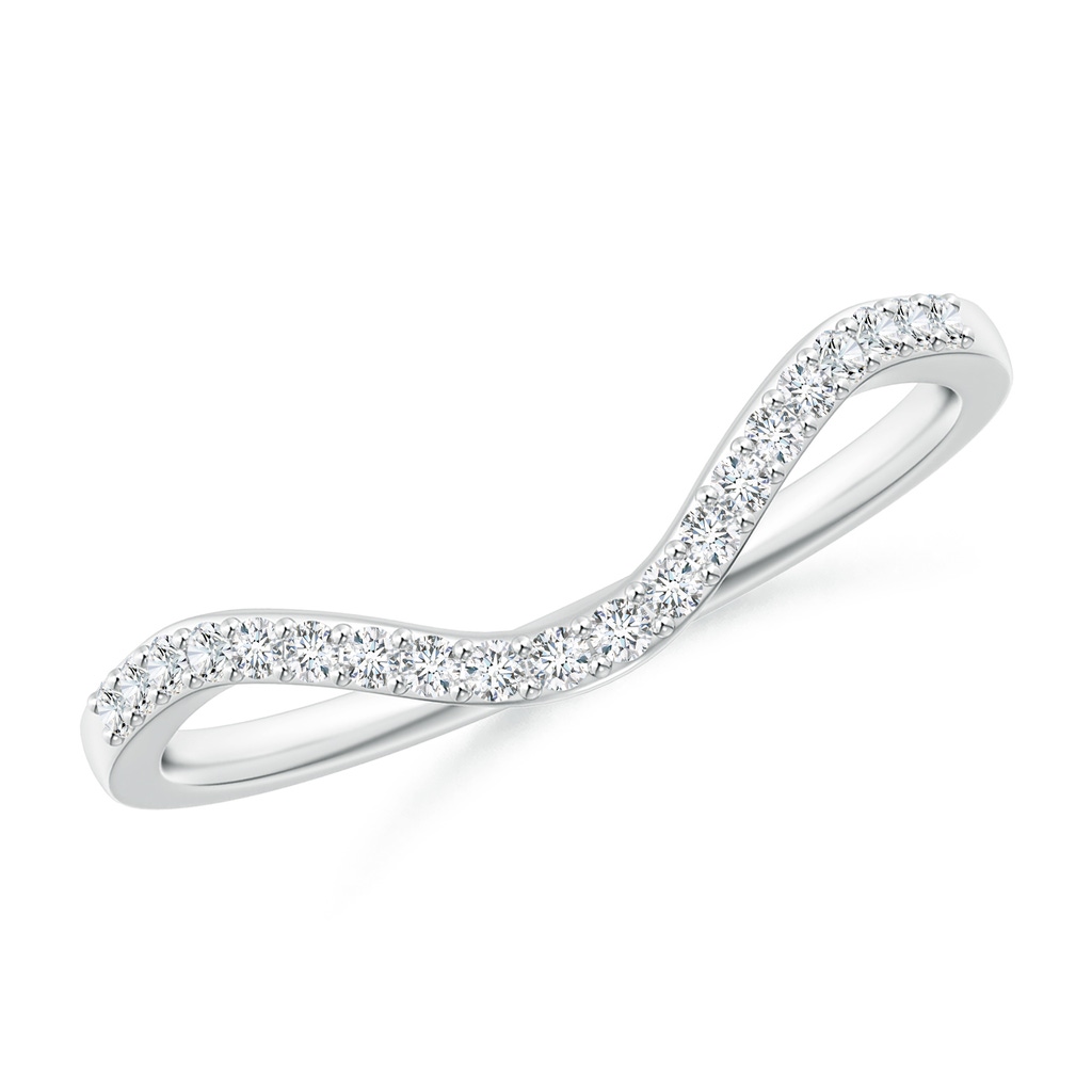 1.1mm GVS2 Prong-Set Diamond Wavy Comfort Fit Wedding Band in White Gold