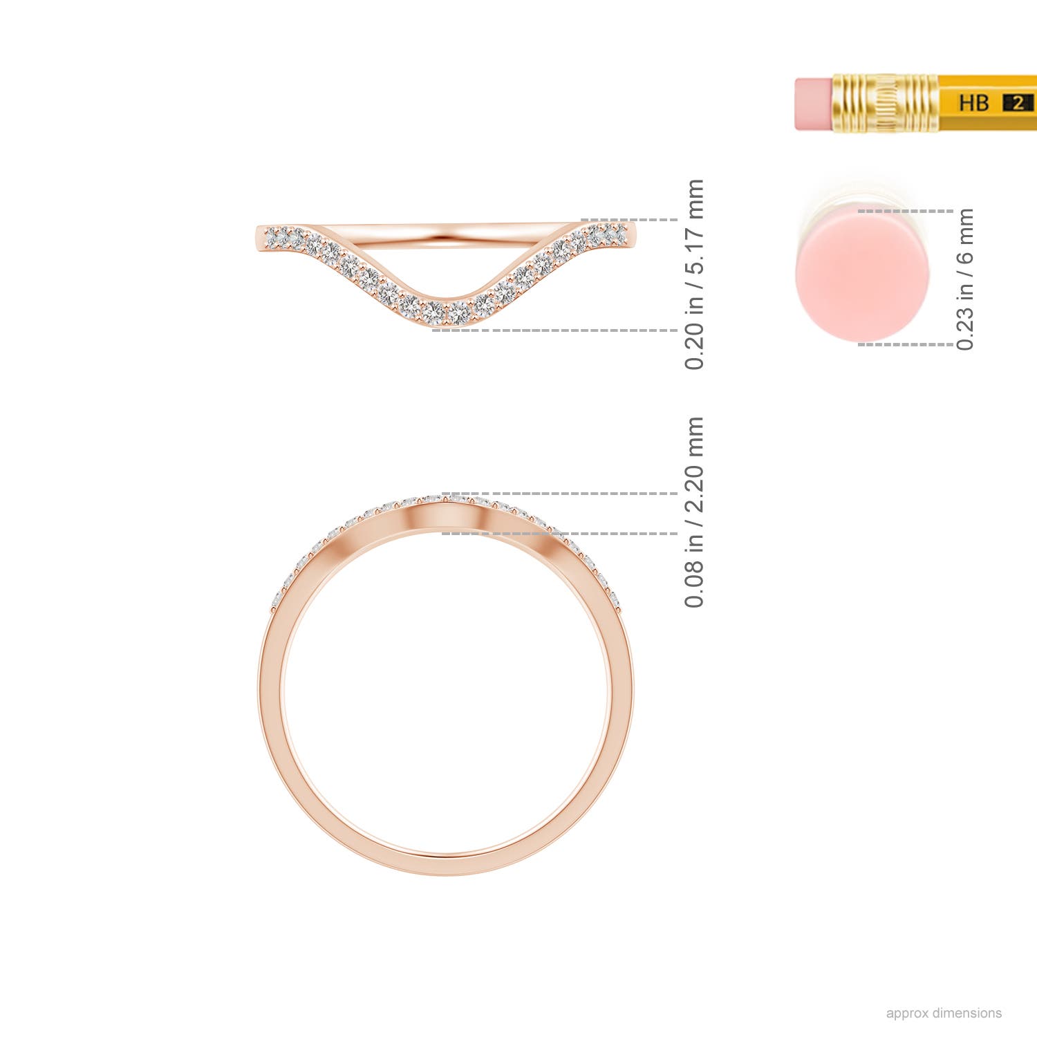 I-J, I1-I2 / 0.12 CT / 14 KT Rose Gold