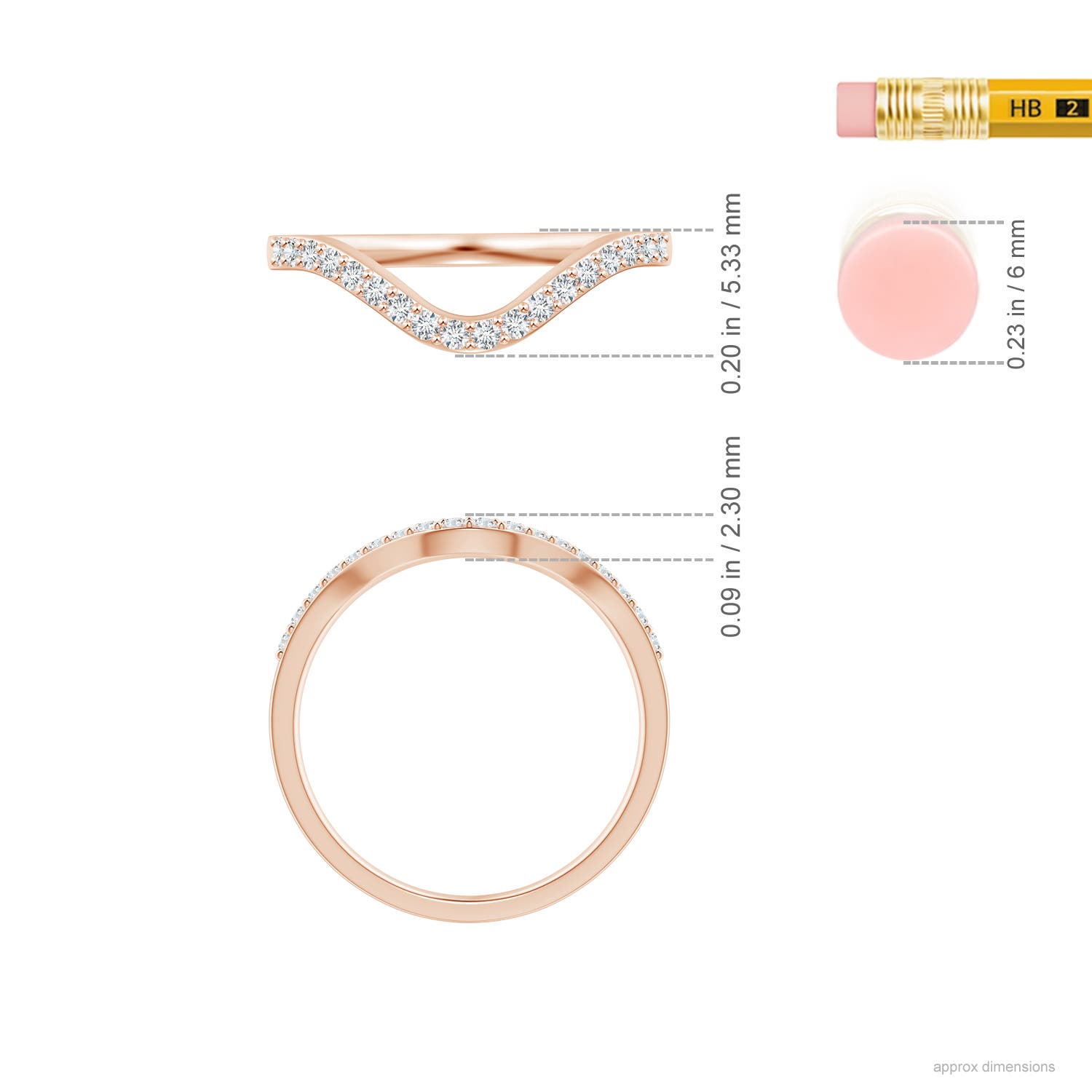 G, VS2 / 0.16 CT / 14 KT Rose Gold