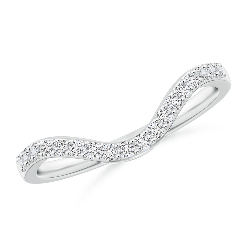 1.2mm HSI2 Prong-Set Diamond Wavy Comfort Fit Wedding Band in White Gold 