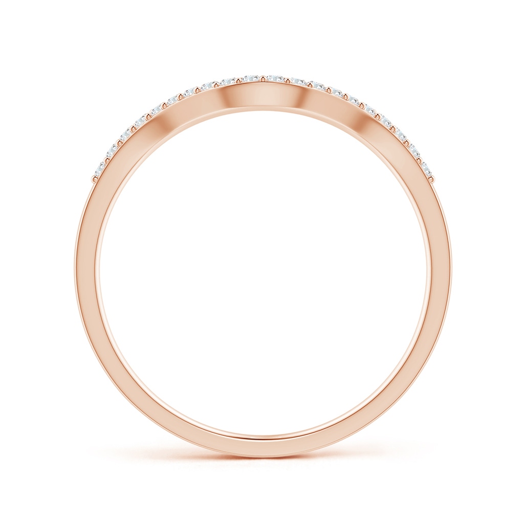 1mm GVS2 Prong-Set Diamond Wavy Comfort Fit Wedding Band in Rose Gold - side 1