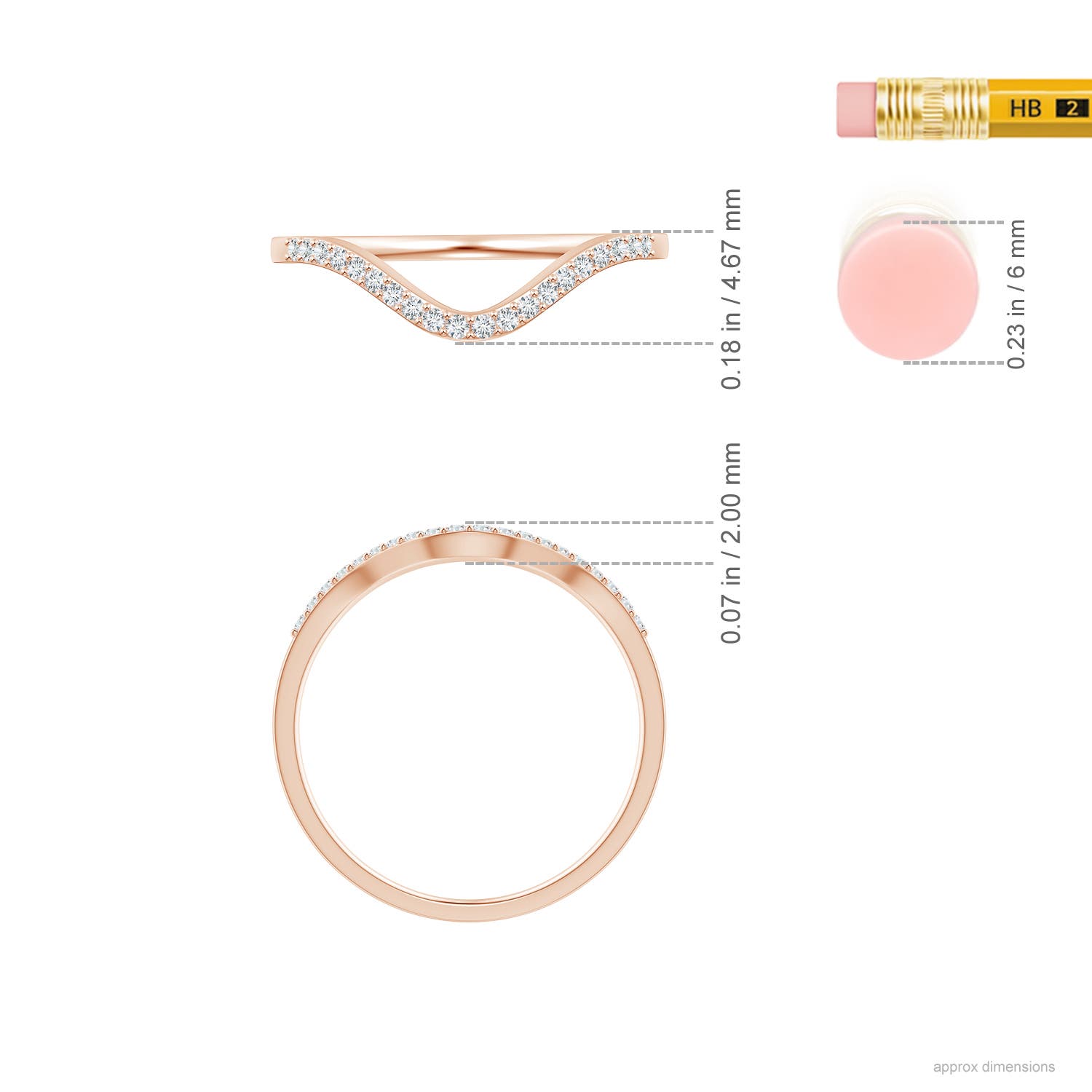 G, VS2 / 0.1 CT / 14 KT Rose Gold