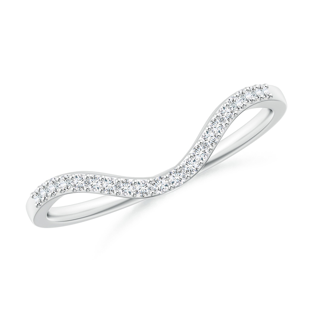 1mm GVS2 Prong-Set Diamond Wavy Comfort Fit Wedding Band in White Gold