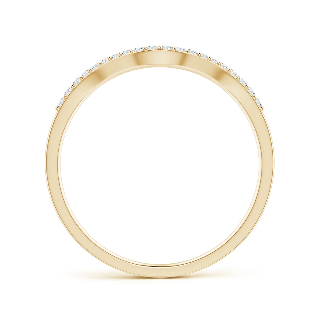 1mm GVS2 Prong-Set Diamond Wavy Comfort Fit Wedding Band in Yellow Gold - side 1