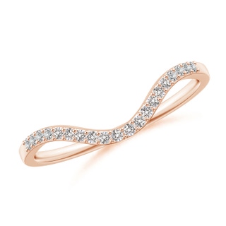 1mm IJI1I2 Prong-Set Diamond Wavy Comfort Fit Wedding Band in Rose Gold