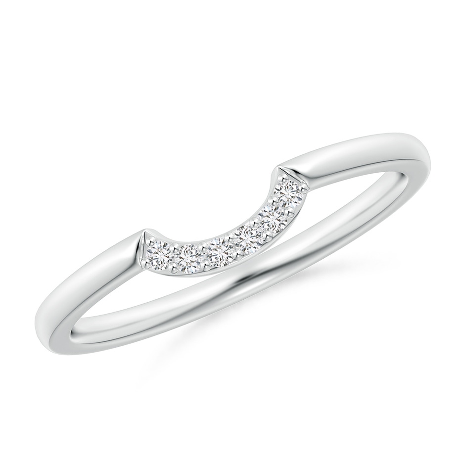 1.25mm HSI2 Prong-Set Diamond Comfort Fit Curved Wedding Band in White Gold 