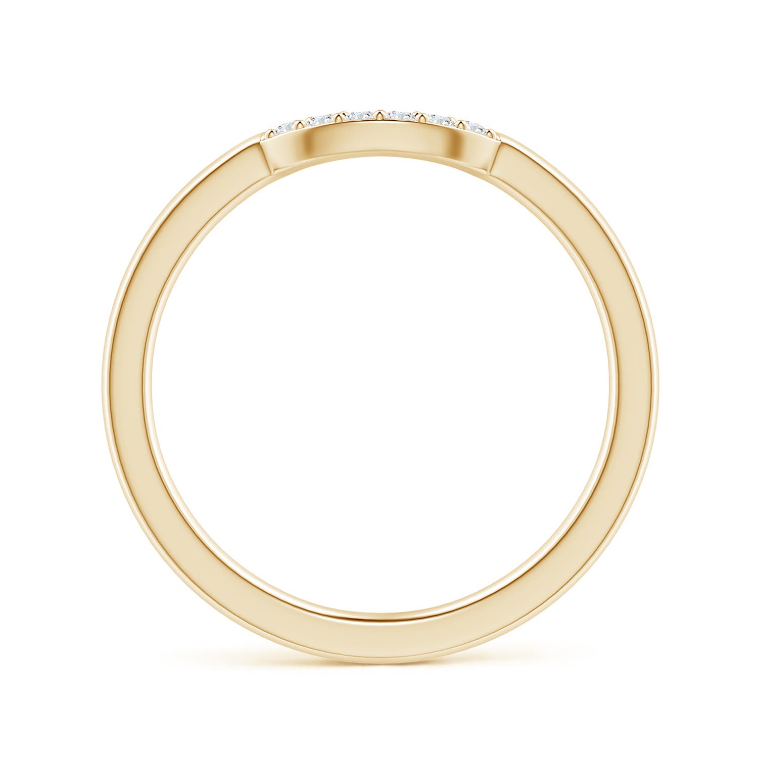 1.3mm GVS2 Prong-Set Diamond Comfort Fit Curved Wedding Band in Yellow Gold - side 2