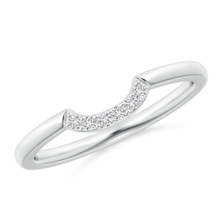 1.3mm HSI2 Prong-Set Diamond Comfort Fit Curved Wedding Band in White Gold