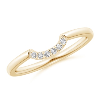 1.3mm HSI2 Prong-Set Diamond Comfort Fit Curved Wedding Band in Yellow Gold