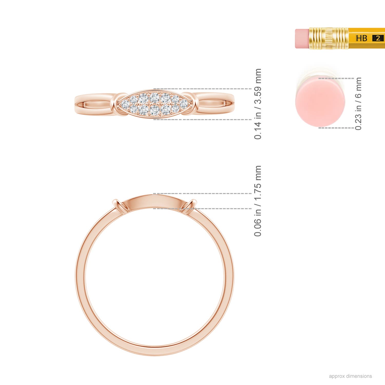 G, VS2 / 0.06 CT / 14 KT Rose Gold