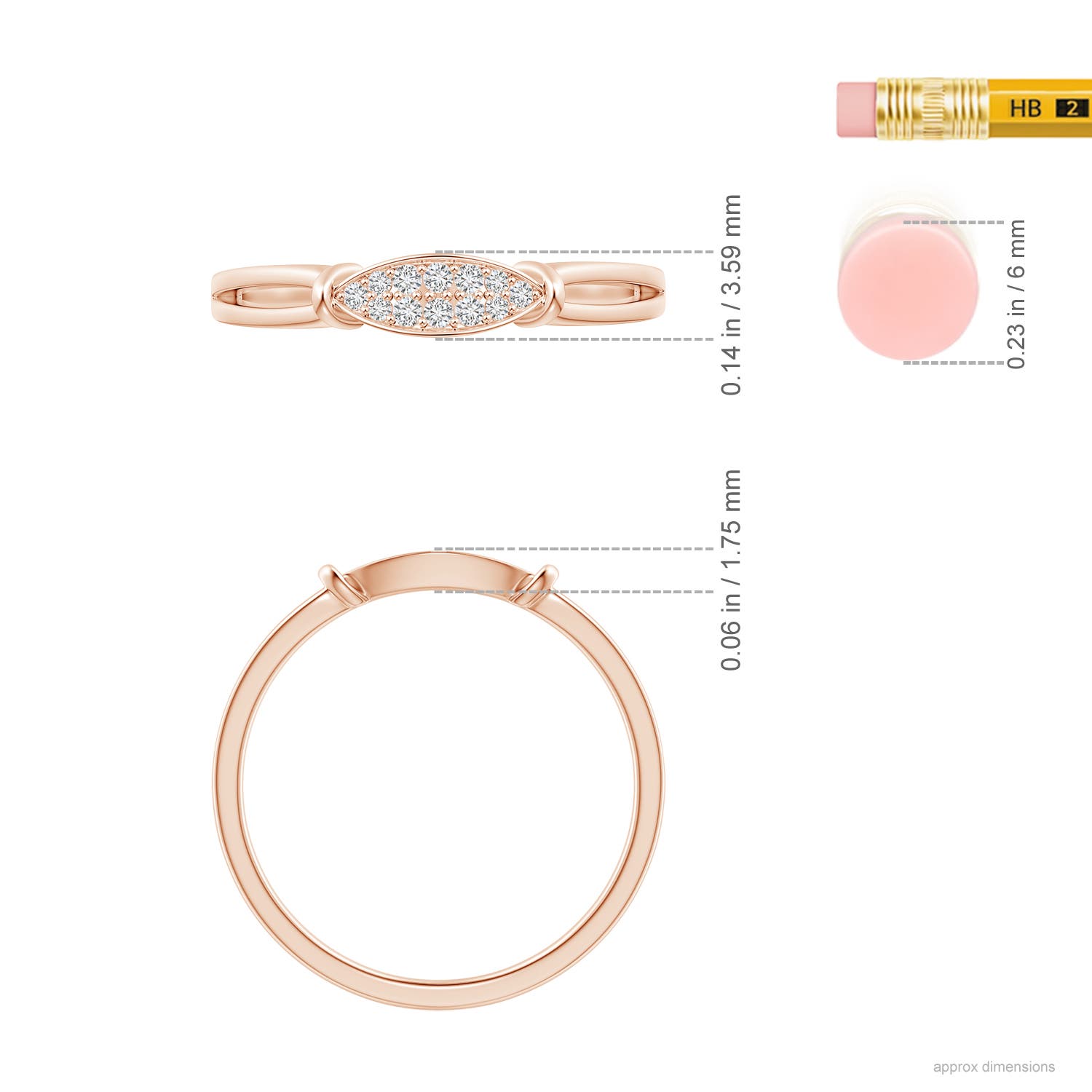 H, SI2 / 0.06 CT / 14 KT Rose Gold