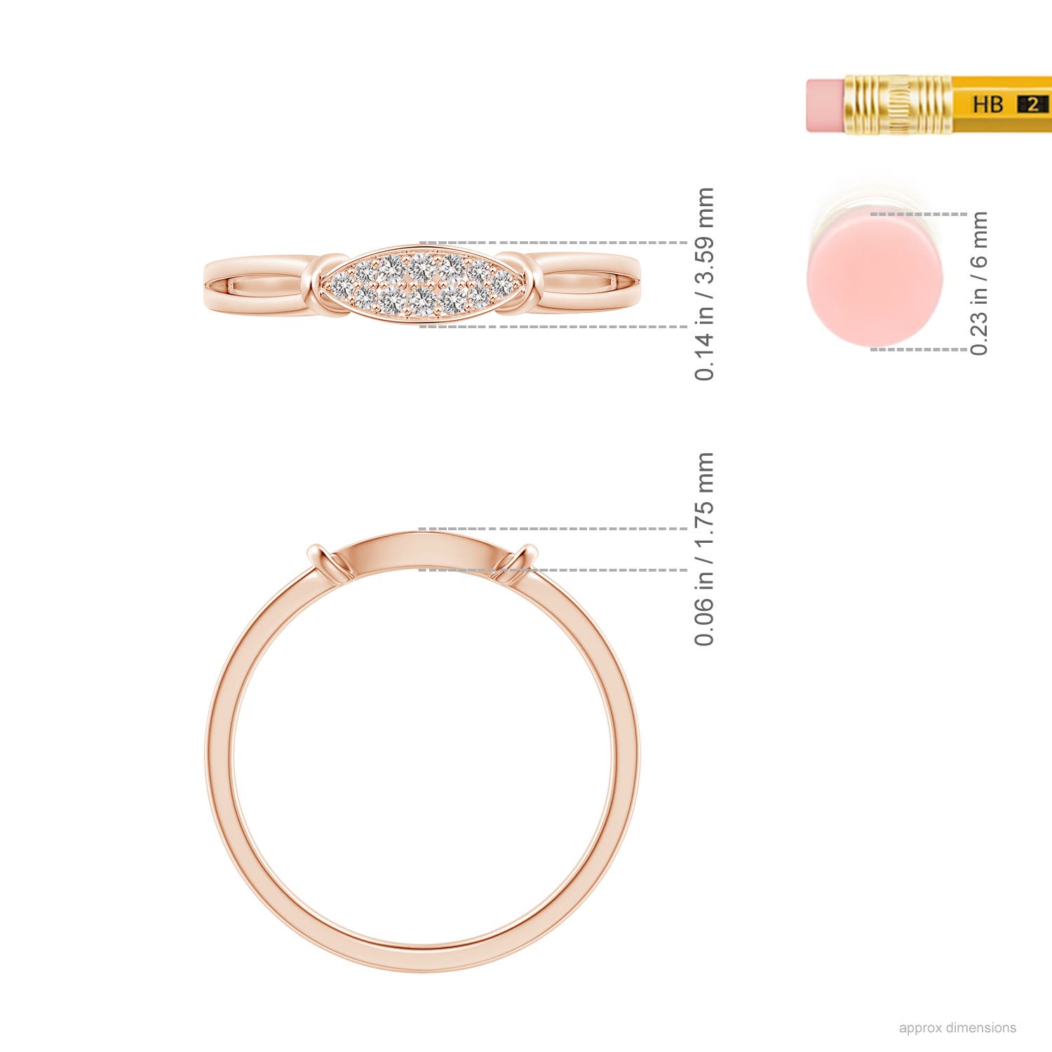 I-J, I1-I2 / 0.06 CT / 14 KT Rose Gold