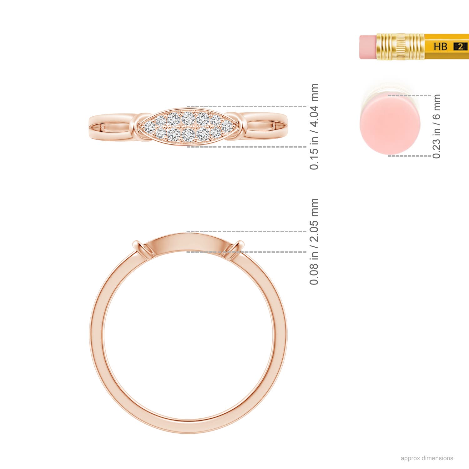 H, SI2 / 0.1 CT / 14 KT Rose Gold