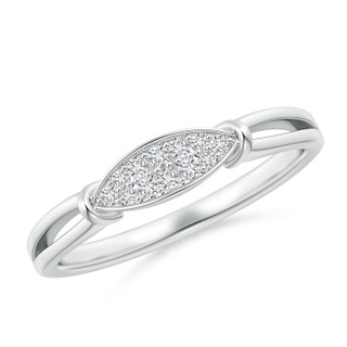 1.3mm HSI2 Pave-Set Diamond Marquise Wedding Band in White Gold