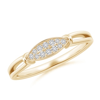 1.3mm HSI2 Pave-Set Diamond Marquise Wedding Band in Yellow Gold