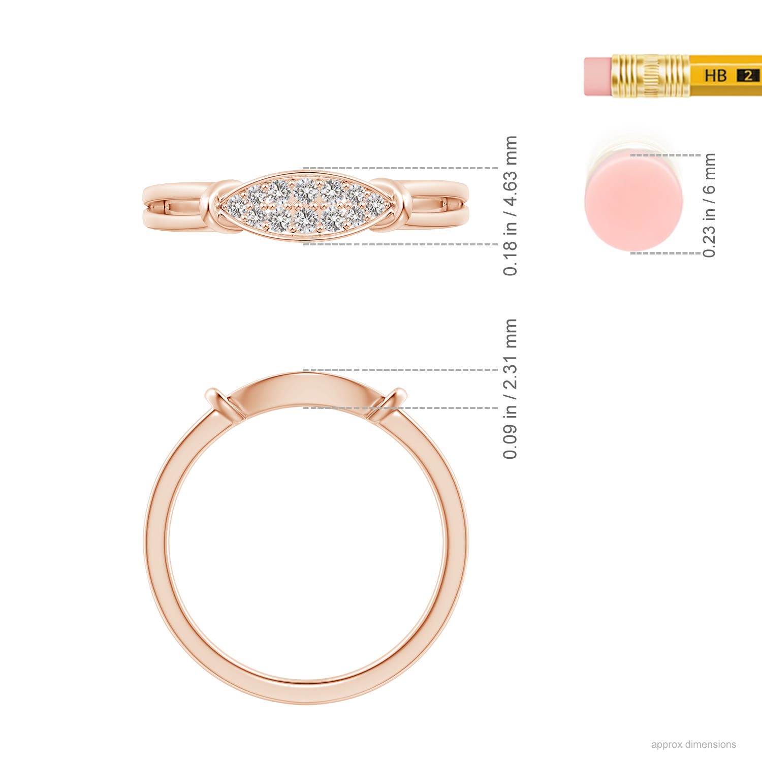 I-J, I1-I2 / 0.15 CT / 14 KT Rose Gold