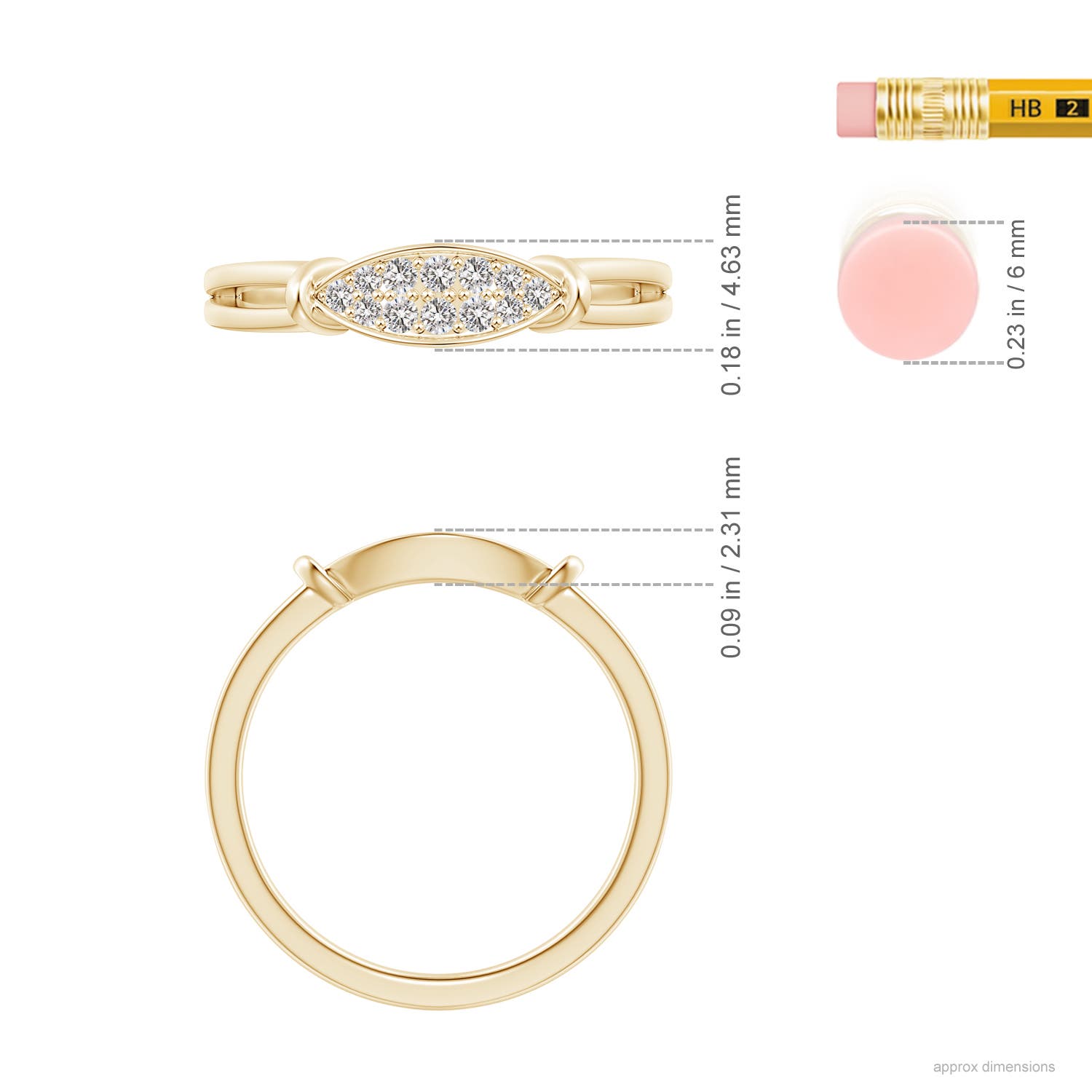 I-J, I1-I2 / 0.15 CT / 14 KT Yellow Gold