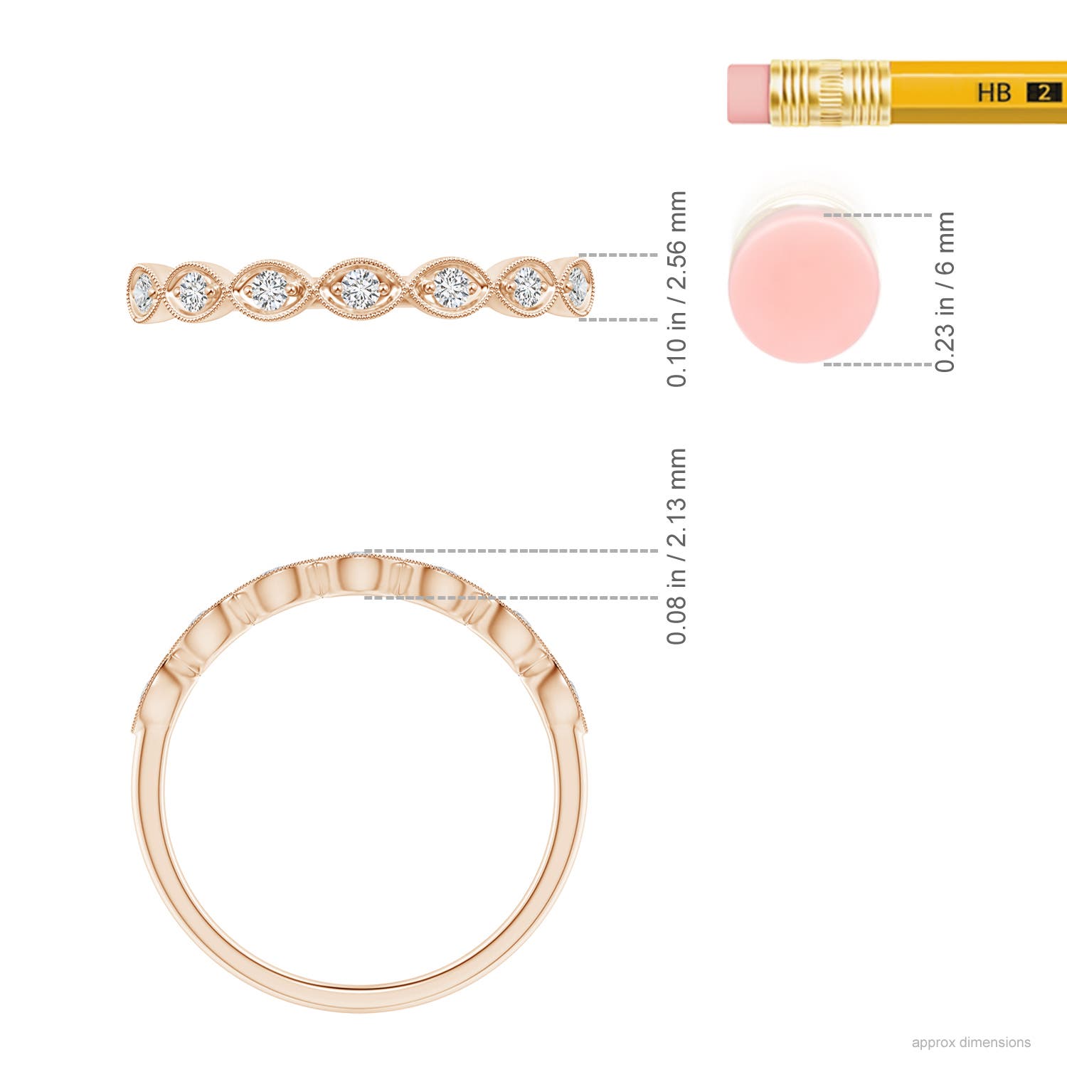 H, SI2 / 0.1 CT / 14 KT Rose Gold