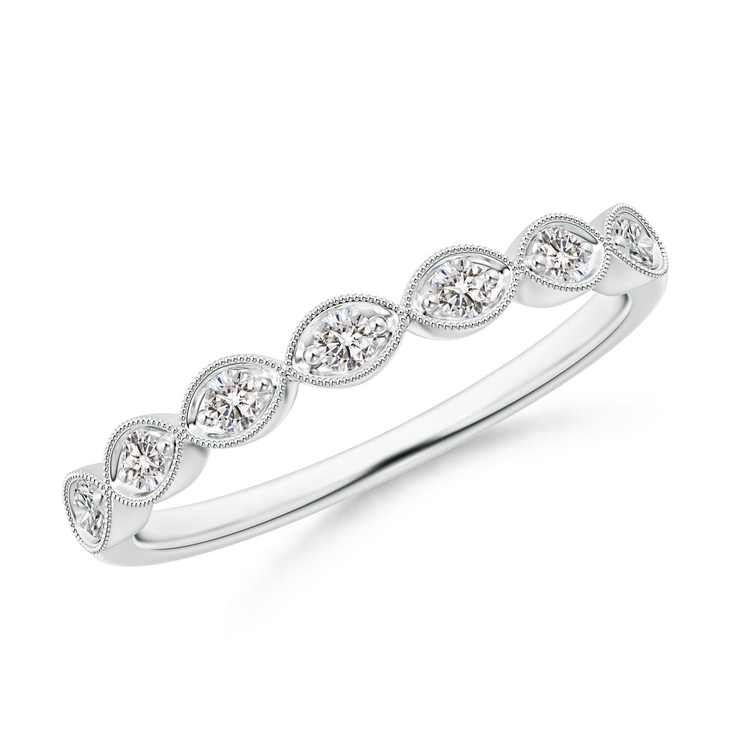 ANGARA Natural Diamond Milgrain in Wedding Band in Silver (1.9mm)