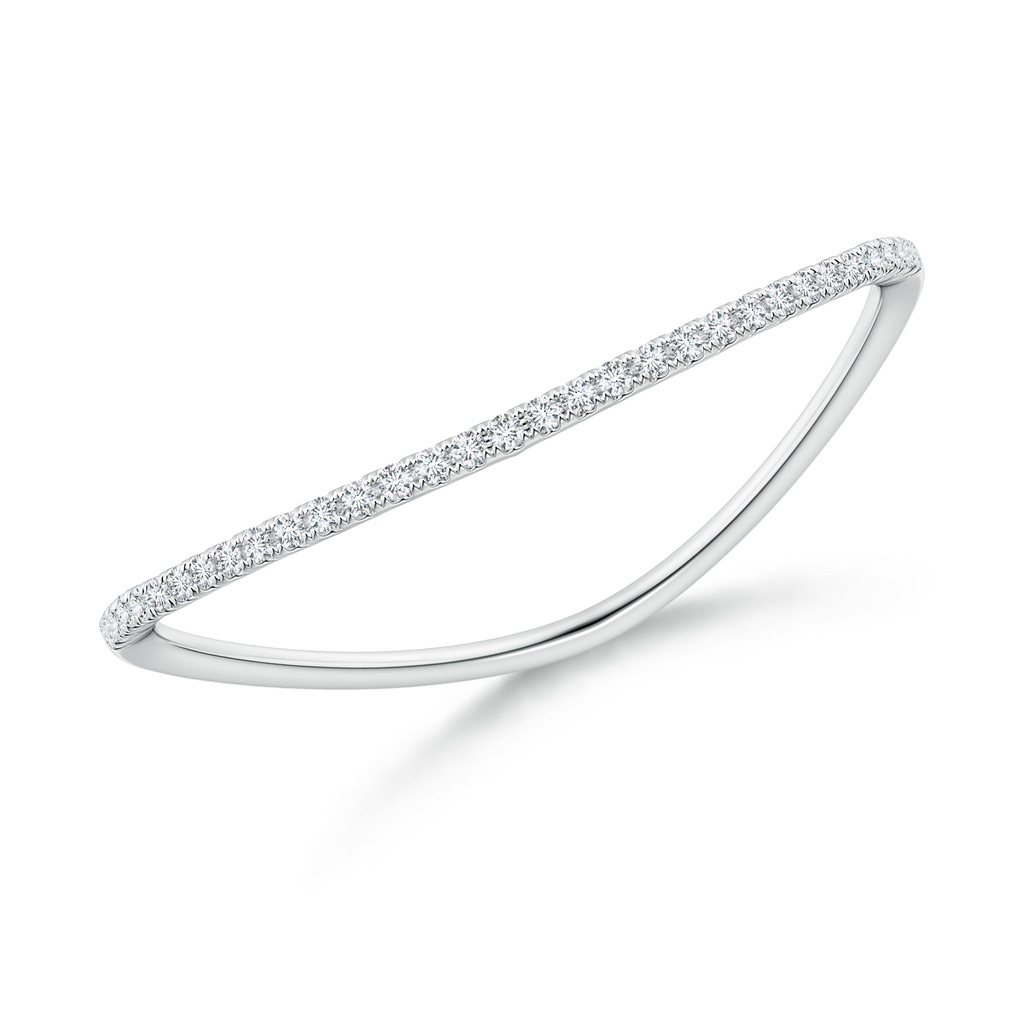 0.7mm GVS2 Pavé-Set Round Diamond Curved Wedding Band in White Gold