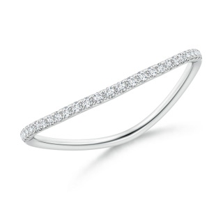 1mm GVS2 Pavé-Set Round Diamond Curved Wedding Band in White Gold